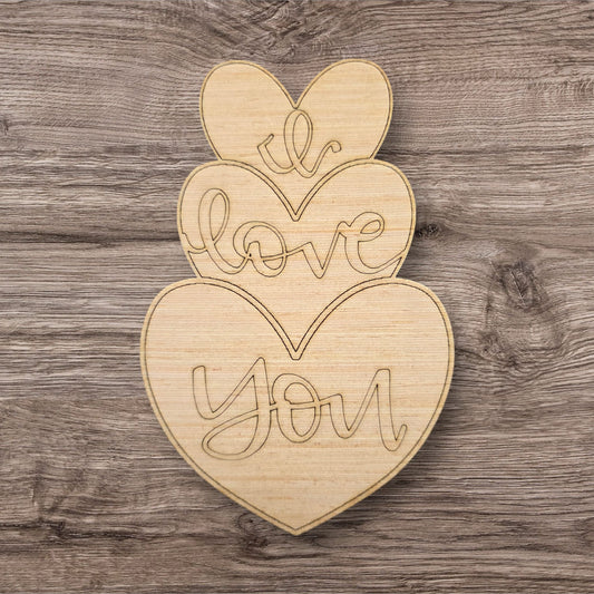 I LOVE YOU HEART STACK (BA150)