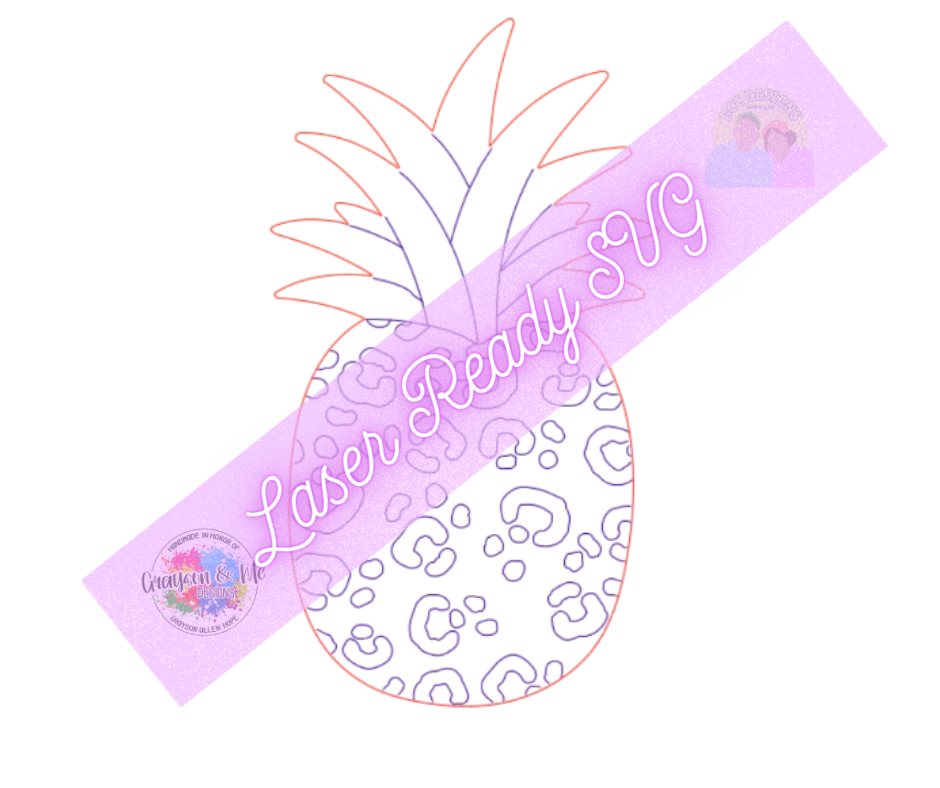 Cheetah Print Pinapple - Laser Ready SVG