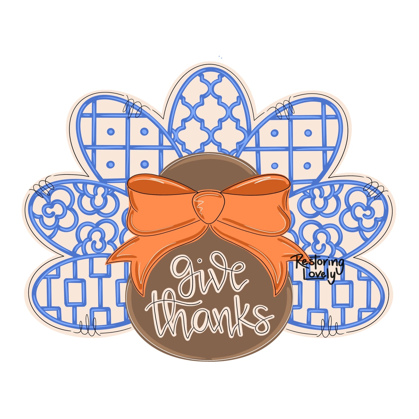 3D Chino Give Thanks Turkey (RL019)