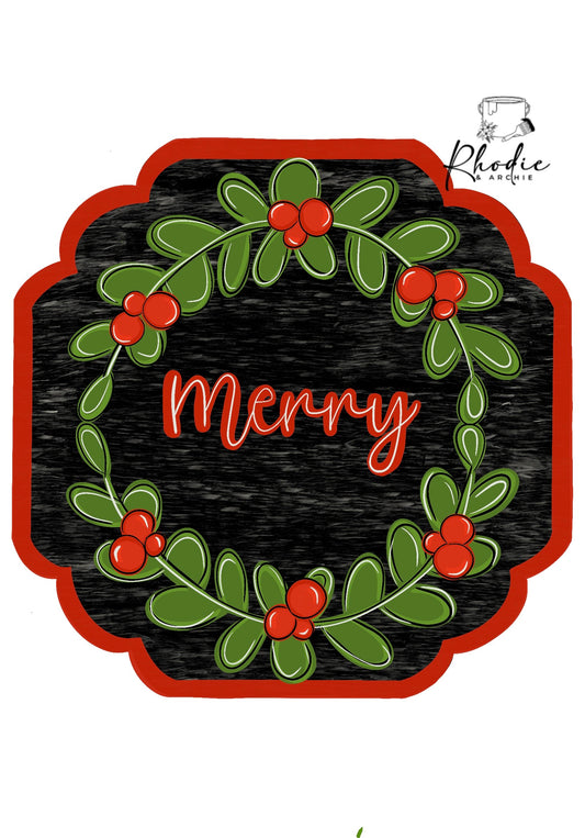 Merry Plaque Ornament (RA096O)