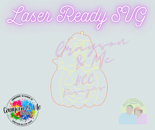 Cavalier Spaniel Pumpkin - Laser Ready SVG