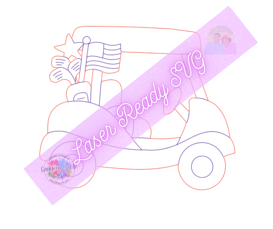 Golf Cart - Laser Ready SVG