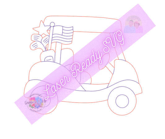 Golf Cart - Laser Ready SVG
