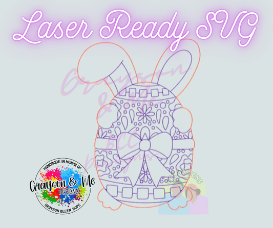 Bunny Chino Easter Egg - Laser Ready SVG