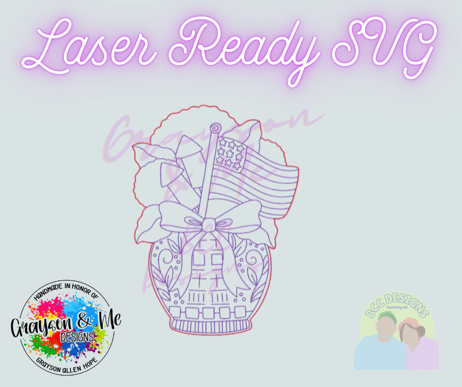 Patriotic Chino Vase - Laser Ready SVG
