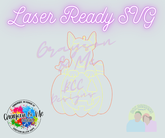 Mini Bull Terrier Pumpkin - Laser Ready SVG