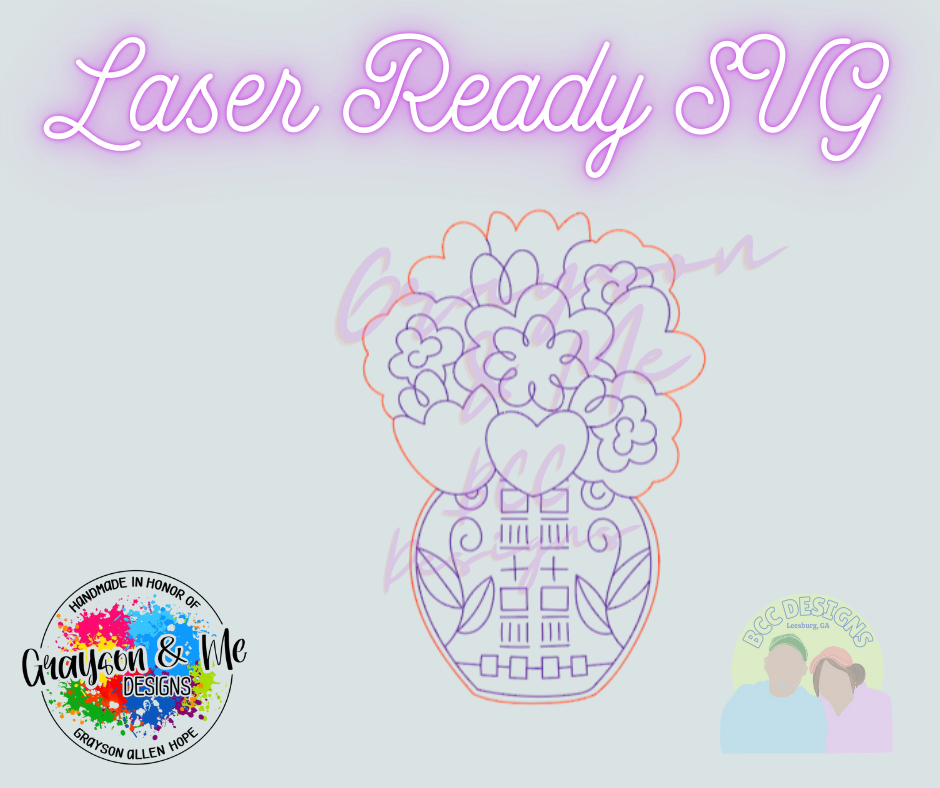 Valentine Vase - Laser Ready SVG