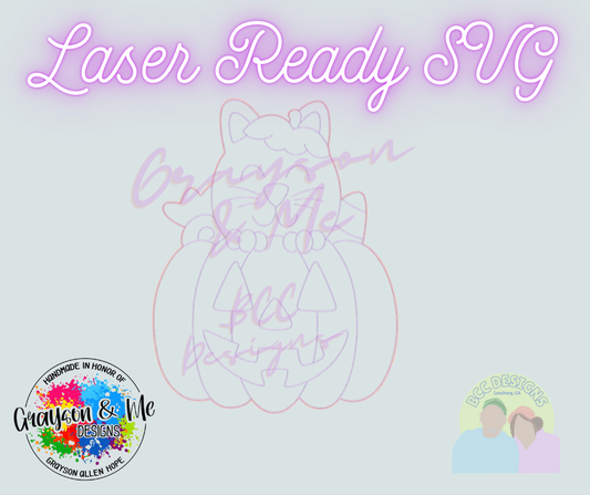 Cat Pumpkin - Laser Ready SVG