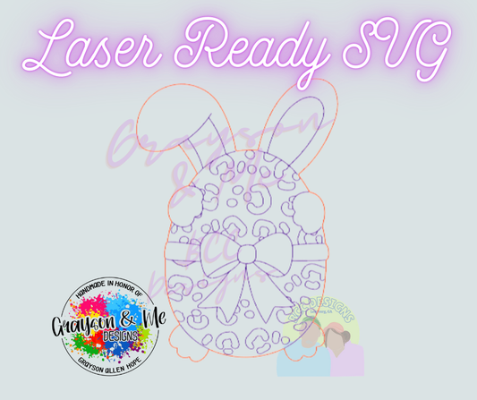 Bunny Cheetah Easter Egg - Laser Ready SVG