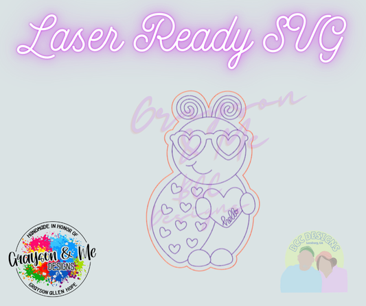 Valentine Lady Bug - Laser Ready SVG