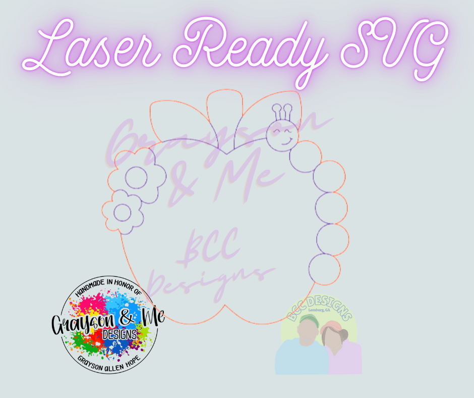 Teacher Apple - Laser Ready SVG