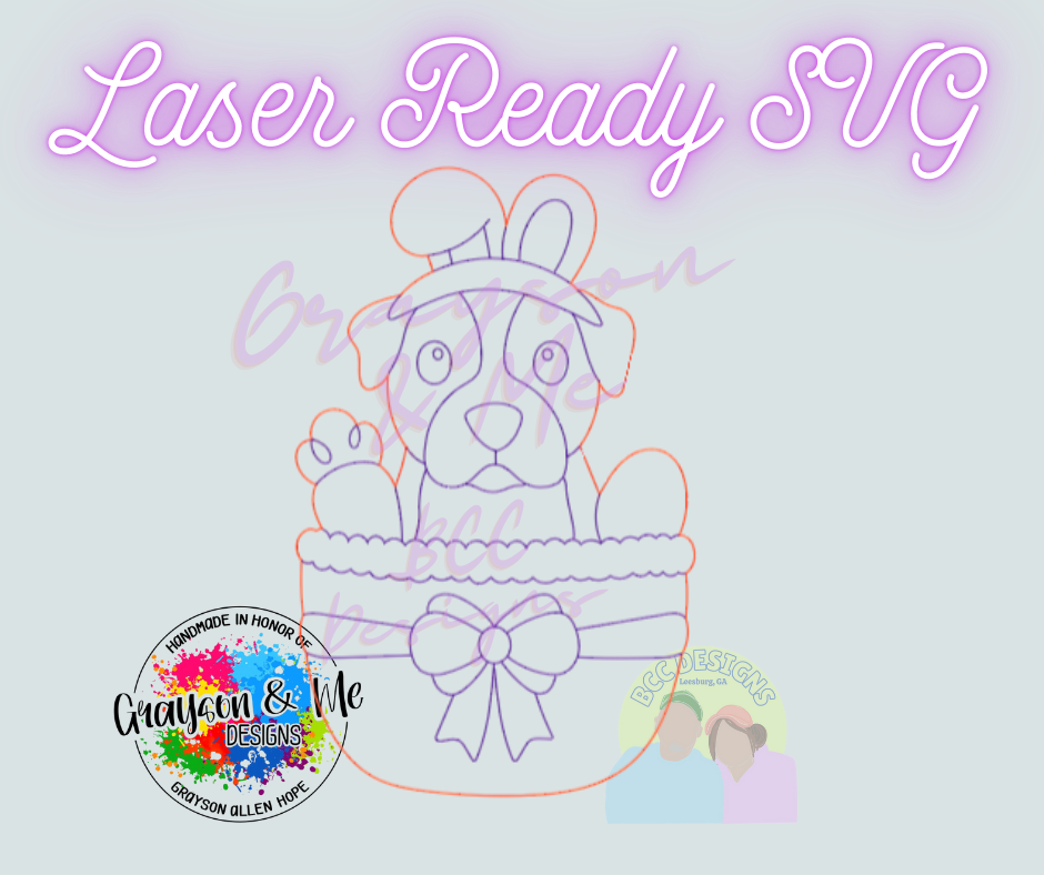 Pitbull Easter Basket - Laser Ready SVG