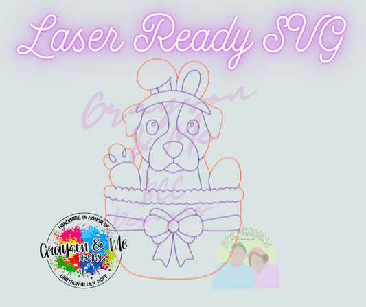 Pitbull Easter Basket - Laser Ready SVG