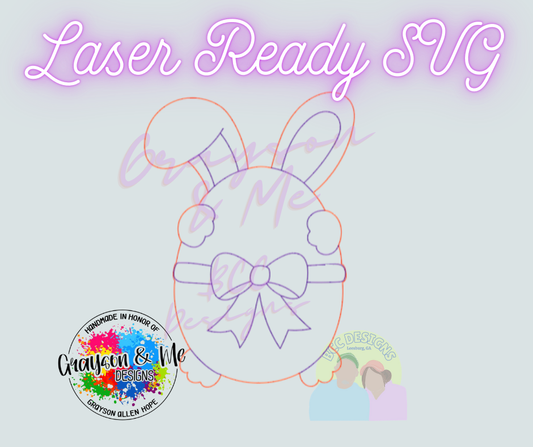 Bunny Easter Egg - Laser Ready SVG