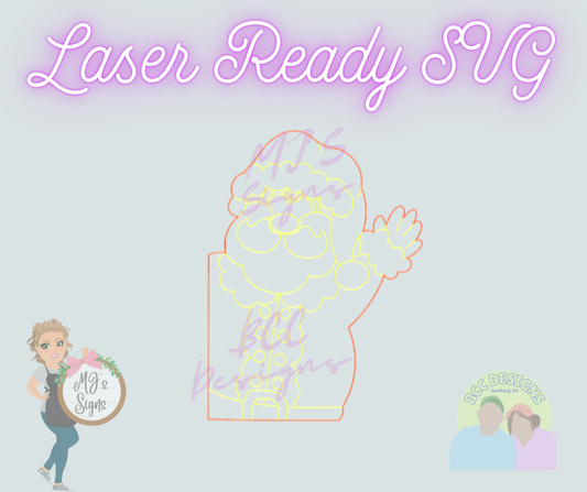 Waving Santa  - Laser Ready SVG