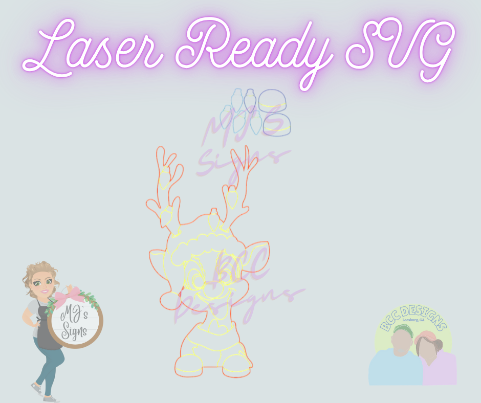 Tangled Reindeer - Laser Ready SVG