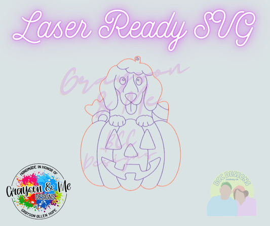 Short Hair Dachshund Pumpkin - Laser Ready SVG