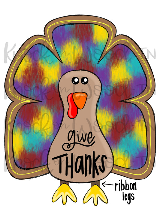 Ribbon Leg Give Thanks Turkey (KW113)