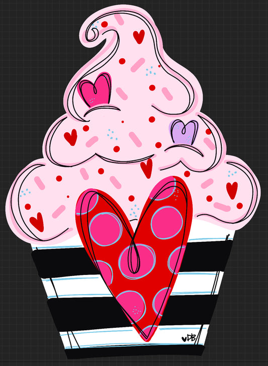 Heart Cupcake  (DB021)