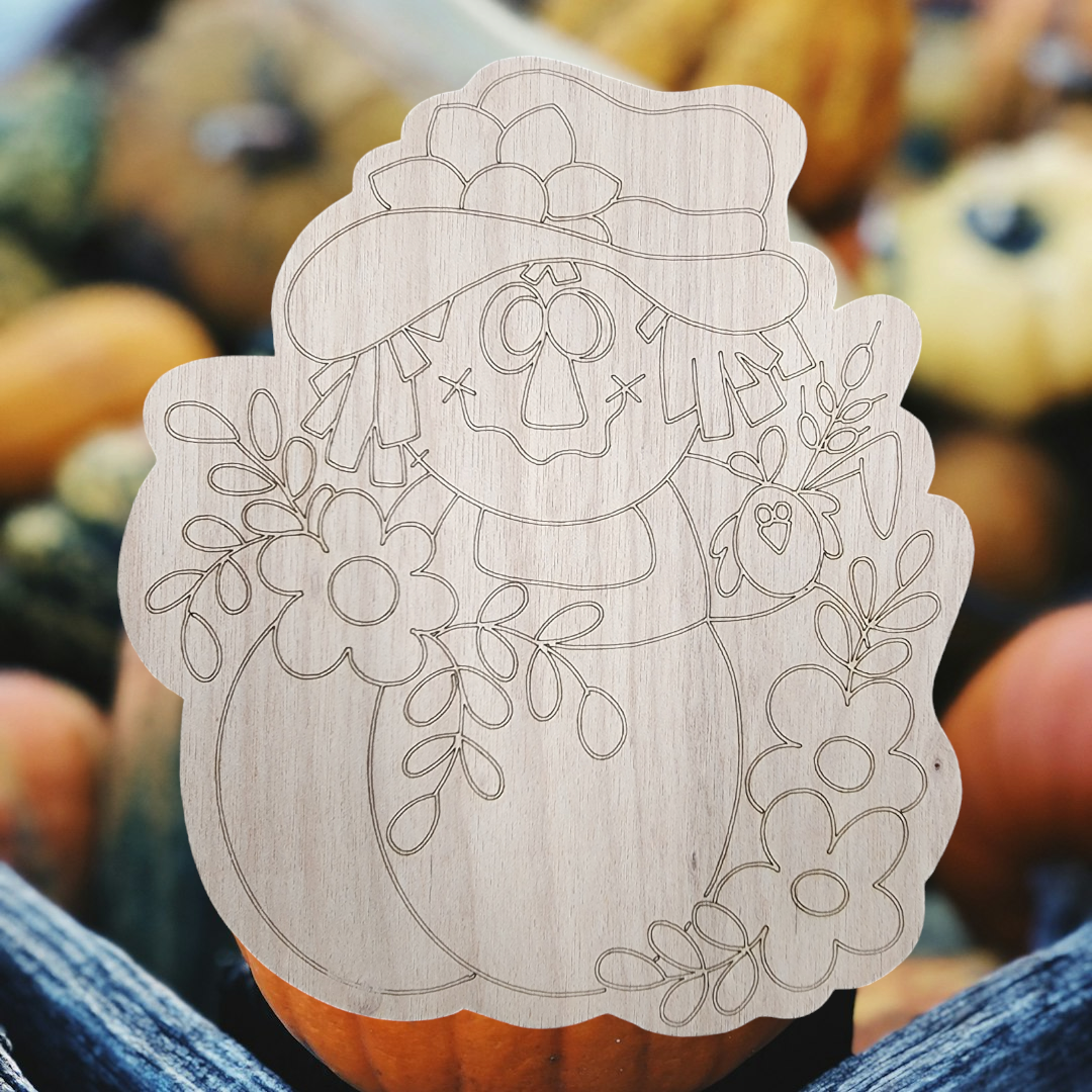 Doable Designs Wooden Blank - Pumpkin Scarecrow - Wooden Door Hanger Blank