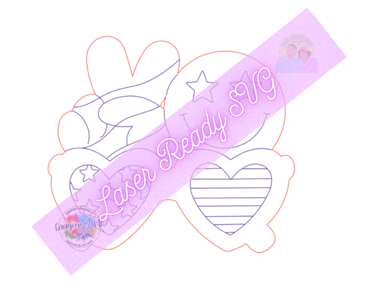 Peace 4th of July - Laser Ready SVG