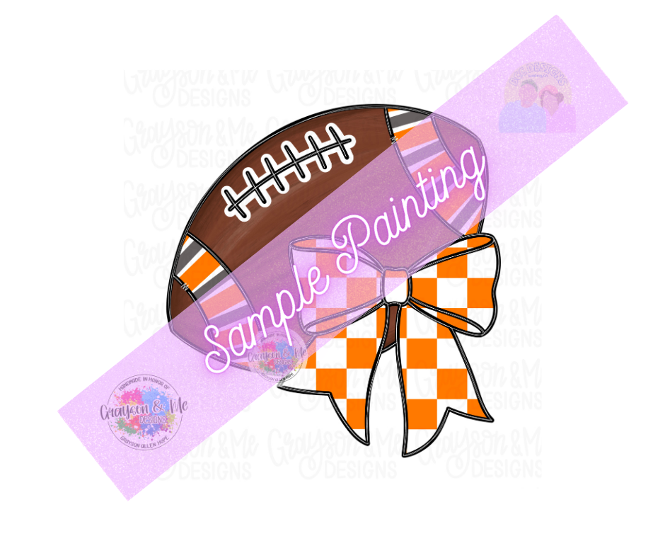 Checkered Football Bow - Laser Ready SVG