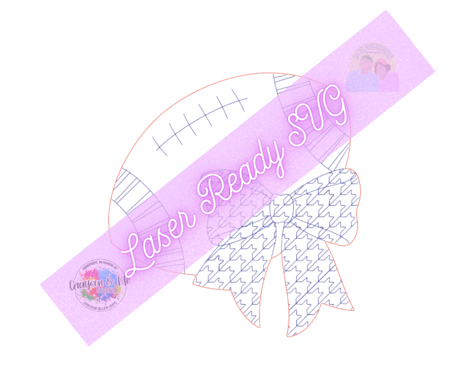 Houndstooth Football Bow - Laser Ready SVG