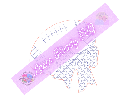 Houndstooth Football Bow - Laser Ready SVG