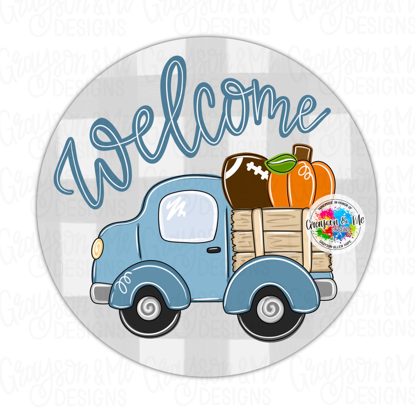 3D Welcome Football Truck Round (GM050-3D)