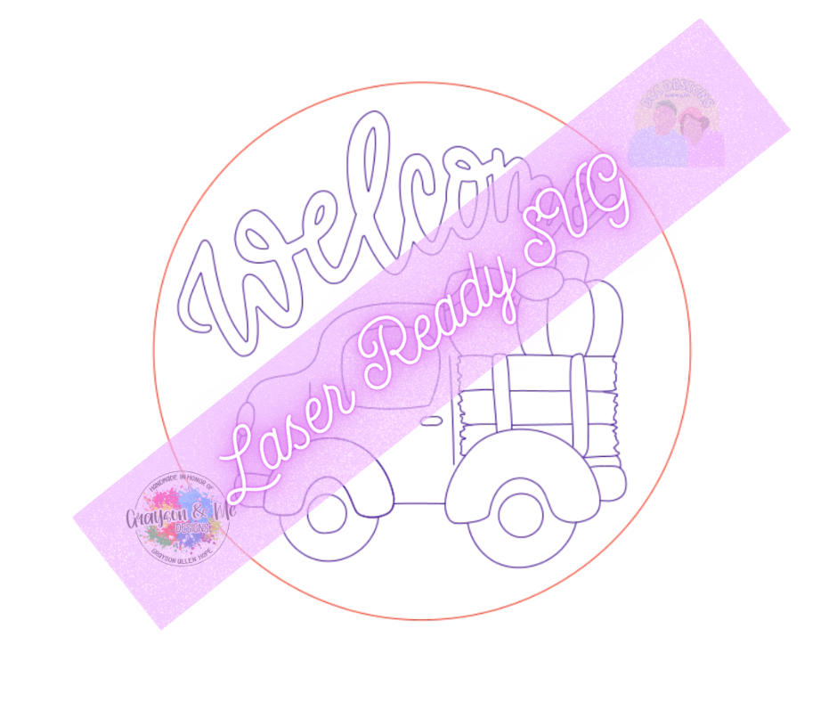 Fall Welcome Round - Laser Ready SVG