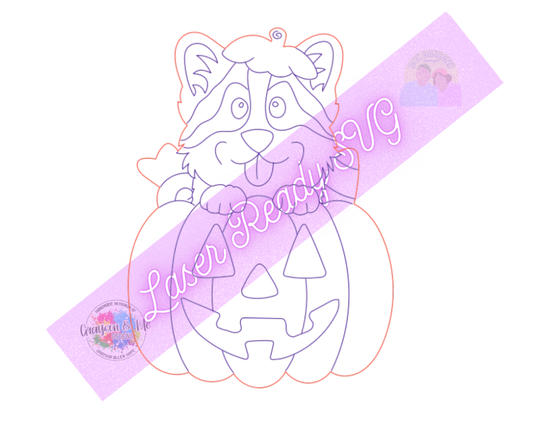 Corgi Pumpkin - Laser Ready SVG