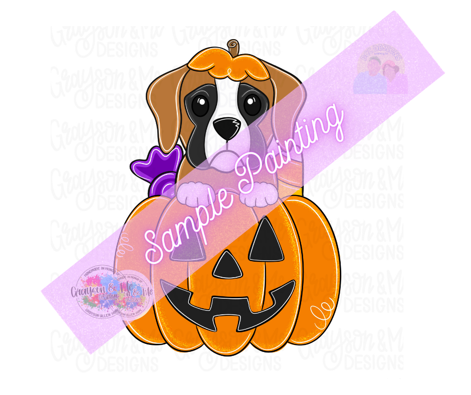 Boxer Pumpkin - Laser Ready SVG