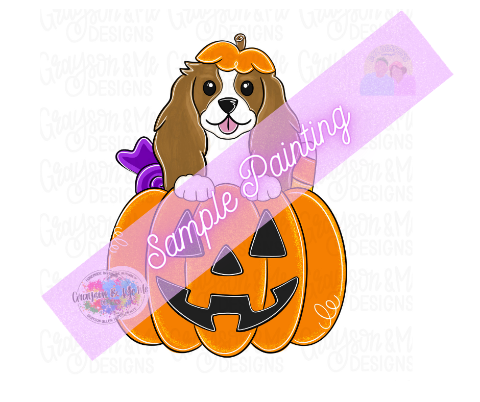 Cavalier Spaniel Pumpkin - Laser Ready SVG