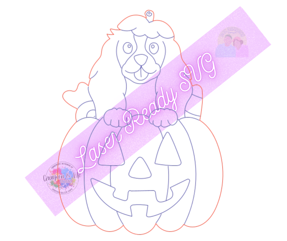 Cavalier Spaniel Pumpkin - Laser Ready SVG