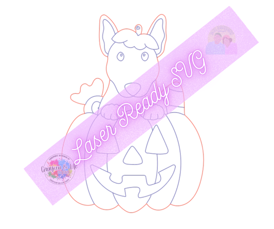 Mini Bull Terrier Pumpkin - Laser Ready SVG