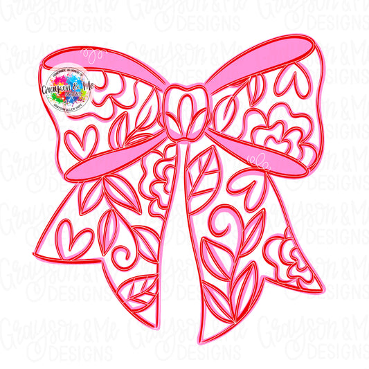 Valentine Bow - Laser Ready SVG