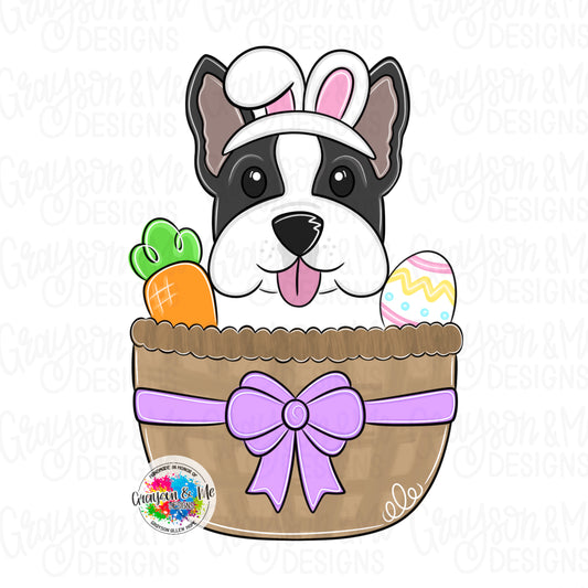 Boston Terrier Easter Basket - Laser Ready SVG