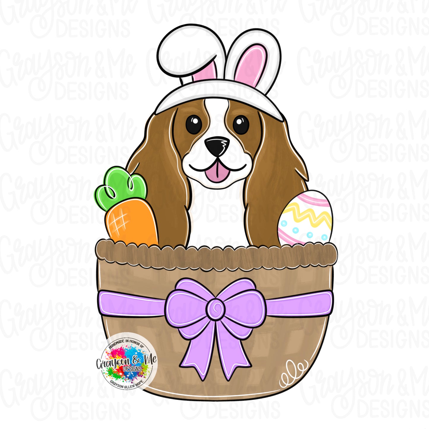 Cavalier Spaniel Easter Basket (GM103)