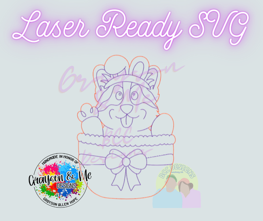 Corgi Easter Basket - Laser Ready SVG