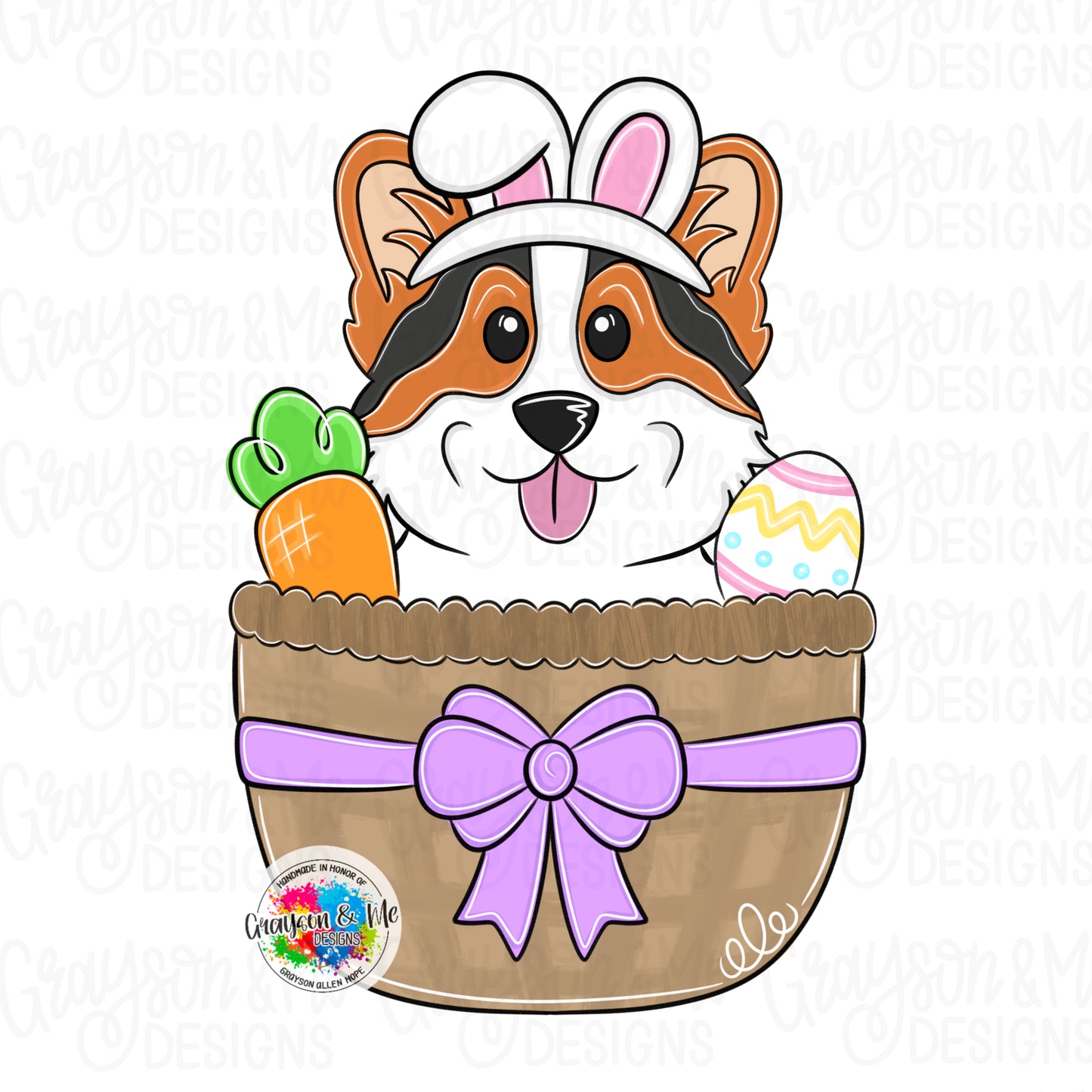 Corgi Easter Basket - Laser Ready SVG