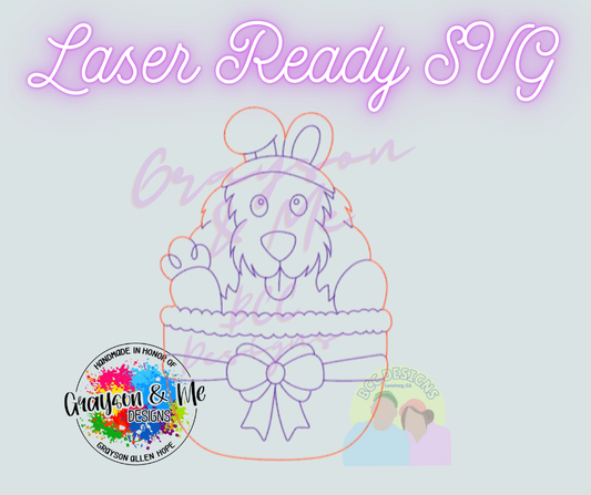 Doodle Easter Basket - Laser Ready SVG