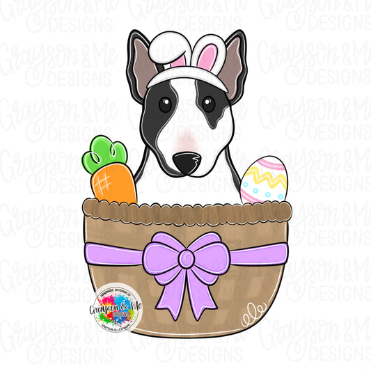 Mini Bull Terrier Easter Basket - Laser Ready SVG