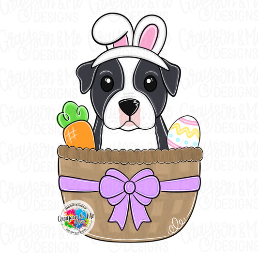 Pitbull Easter Basket - Laser Ready SVG