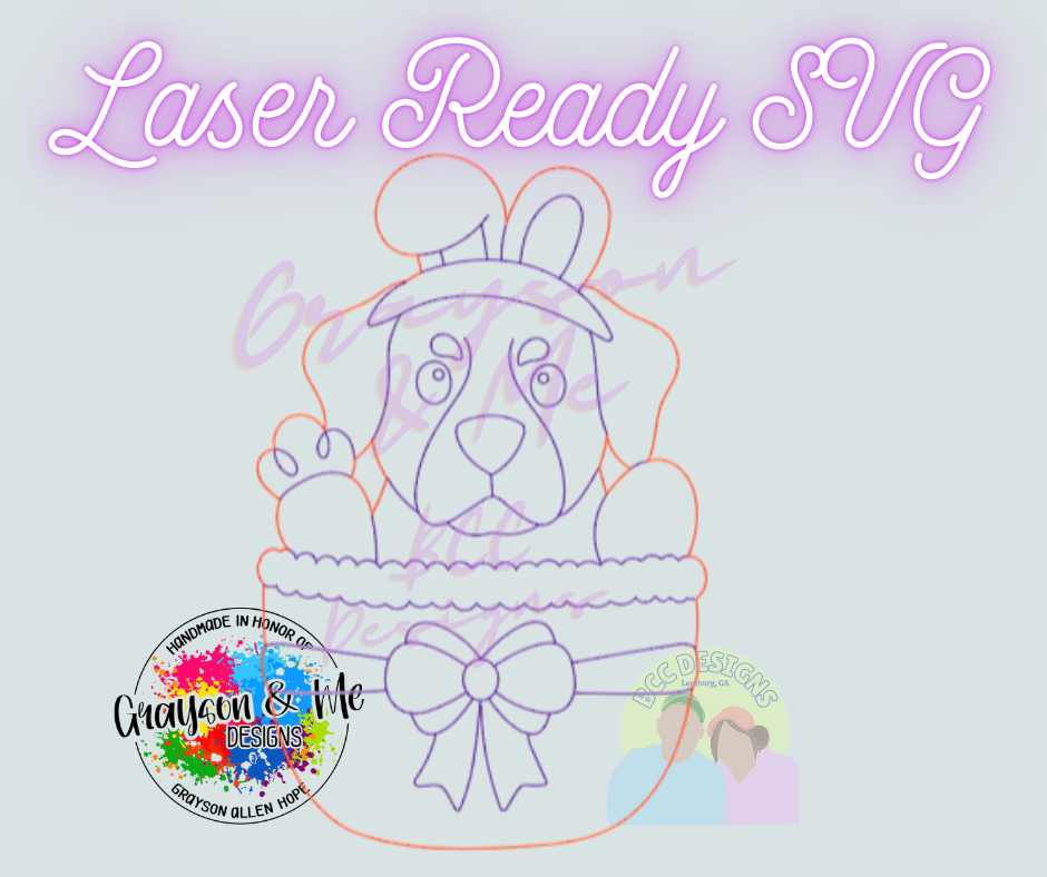 Rottweiler Easter Basket - Laser Ready SVG