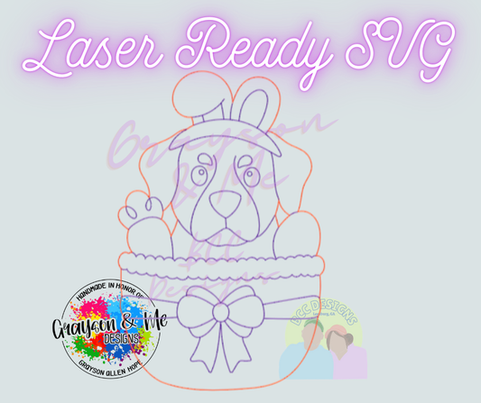 Rottweiler Easter Basket - Laser Ready SVG