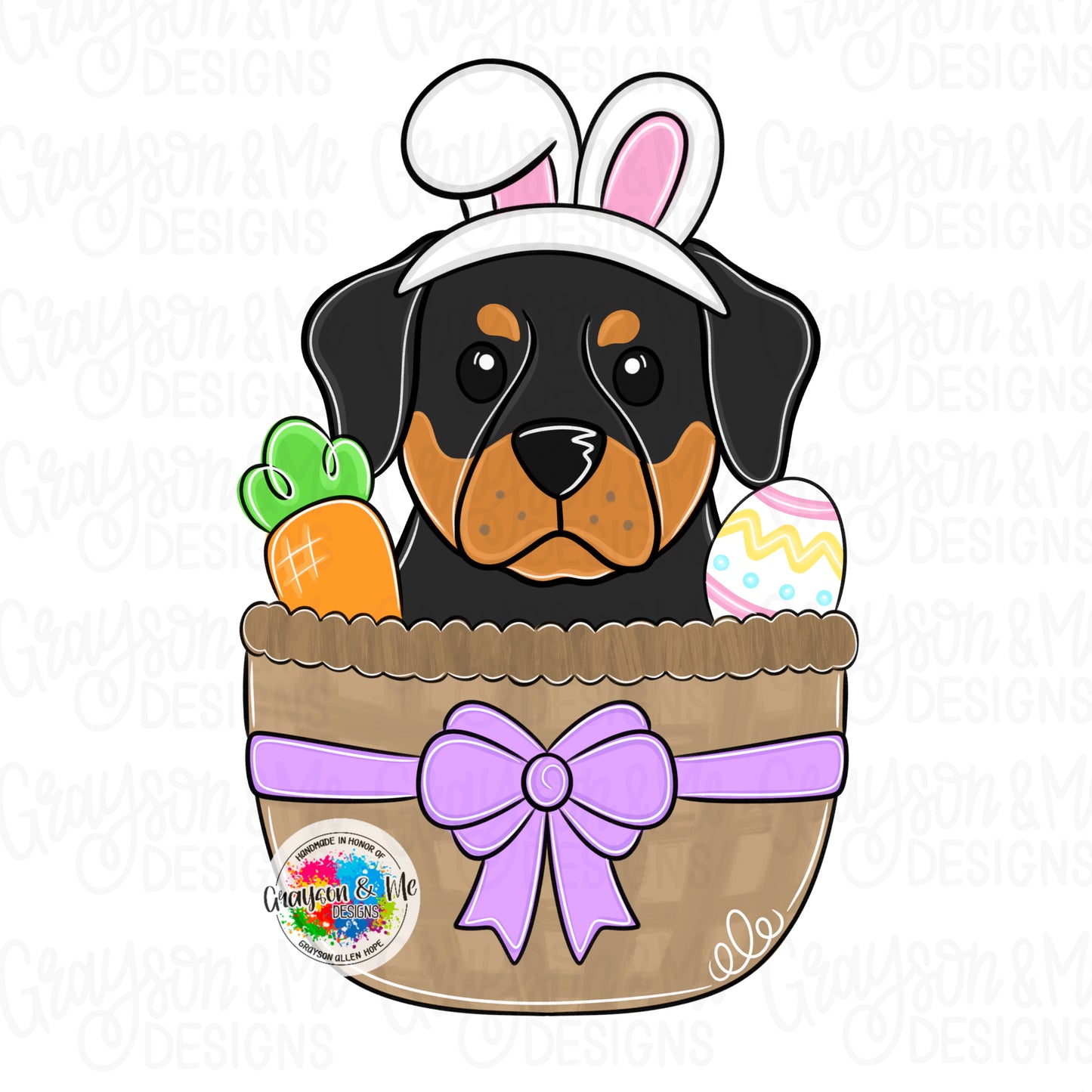 Rottweiler Easter Basket - Laser Ready SVG