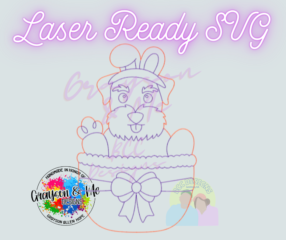 Schnauzer Easter Basket - Laser Ready SVG