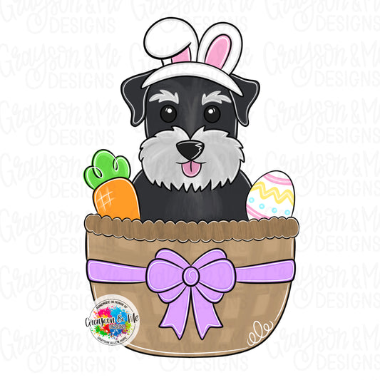 Schnauzer Easter Basket - Laser Ready SVG
