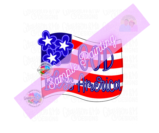 God Bless America Flag - Laser Ready SVG