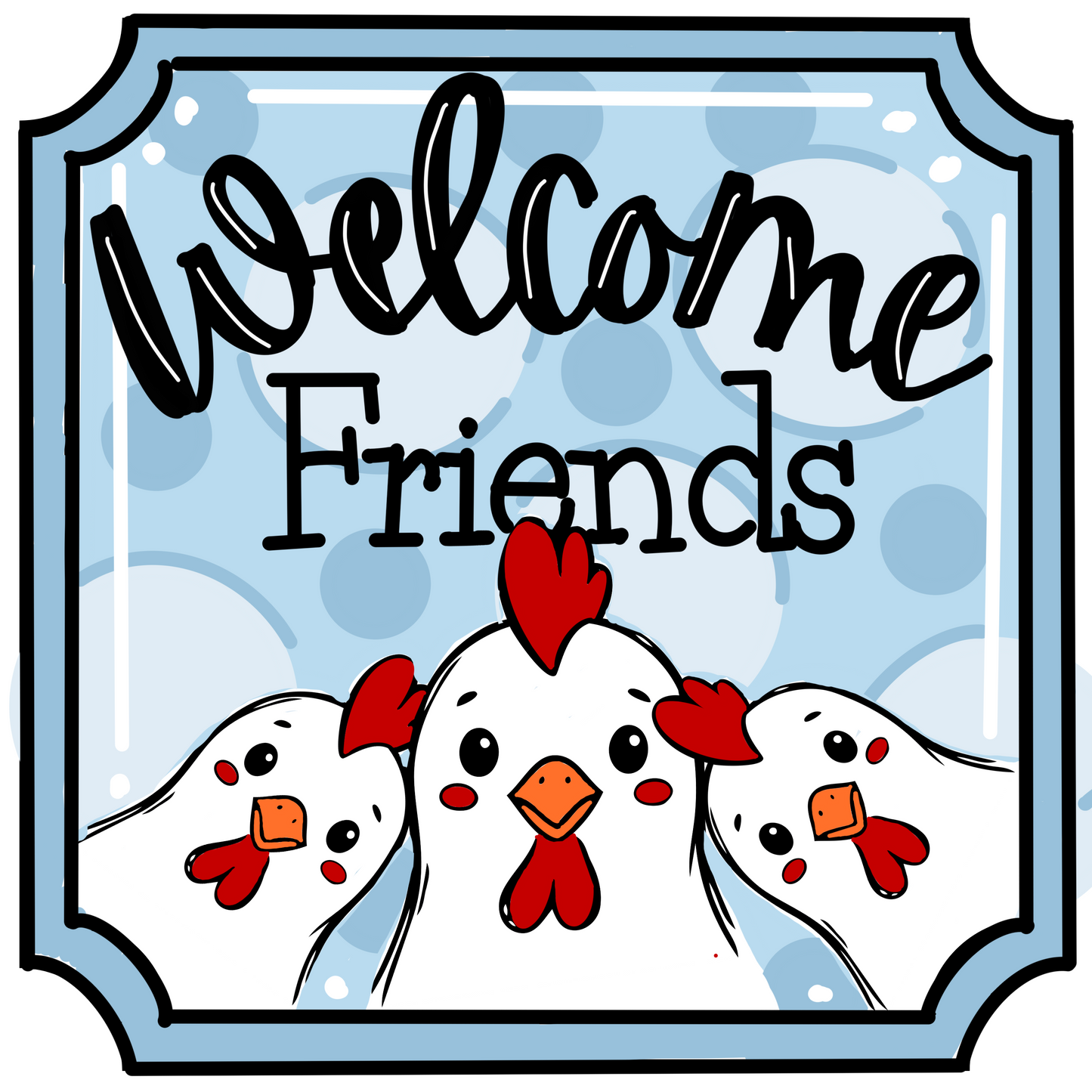 3D Chicken Welcome Plaque (HA001-3D)